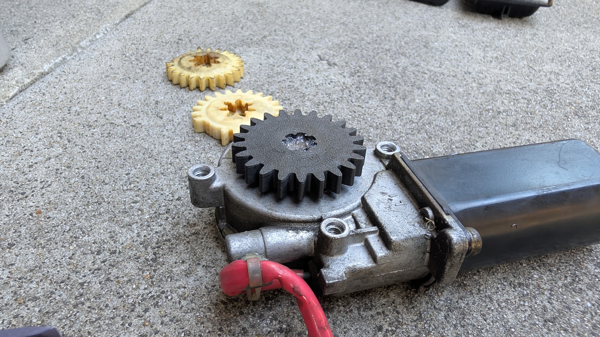 New gear on motor